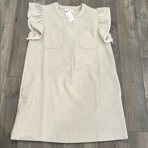 THML Cream Ruffle Sleeve Dress